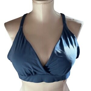 REI Co Op Womens Active Bralette 2.0 Blue XLarge Crisscross Back Gorpcore